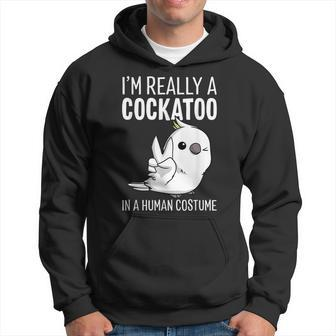 Im Really A Cockatoo In A Human Costume Halloween Funny Men Hoodie Graphic Print Hooded Sweatshirt - Seseable