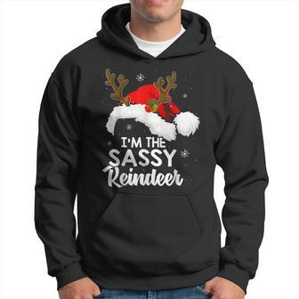 Im The Sassy Reindeer Christmas Funny Pajamas Family Xmas Men Hoodie Graphic Print Hooded Sweatshirt - Seseable