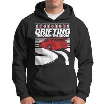Import Car Ugly Christmas T Gift Drifting Through Snow Men Hoodie Graphic Print Hooded Sweatshirt - Seseable