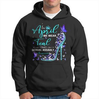 In April We Wear Teal Sexual Assault Awareness Month Hoodie | Mazezy