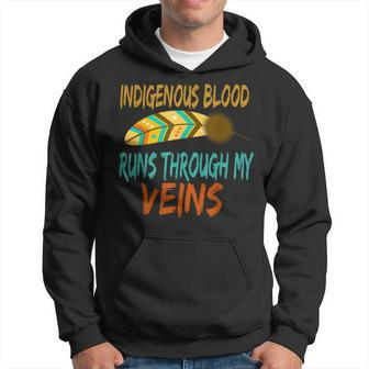 Indigenous Blood Runs Through My Veins Indigenous Design Hoodie - Thegiftio UK