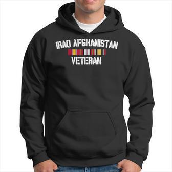 Iraq Afghanistan Veteran Pride Service Ribbon Hoodie - Seseable