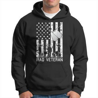 Iraq Veteran American Flag Dog Tag Military Army Soldier Hoodie | Mazezy