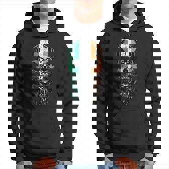 Irish Flag Bearded Skull Head Saint Patricks Day Hoodie | Mazezy