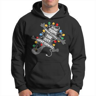 It That Thing Had 9 Lives Christmas Pajama Lights Black Cat Hoodie - Seseable