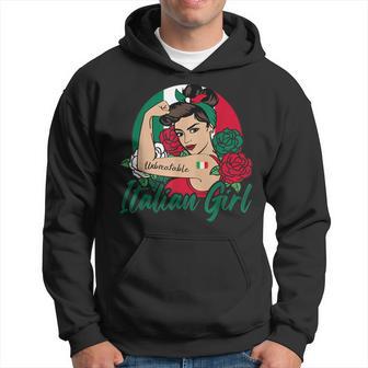 Italia Girl Italy Woman Italian Flag Hoodie | Mazezy