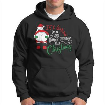 Its Gonna Be A Full Moon This Christmas Humor Santa Butt Men Hoodie Graphic Print Hooded Sweatshirt - Seseable