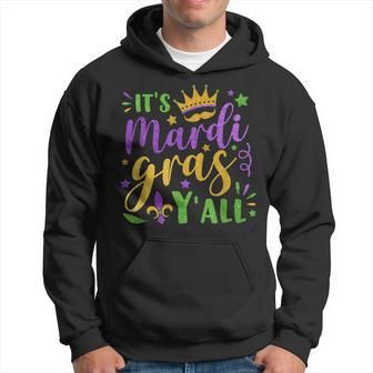 Its Mardi Gras Yall 2023 Beads Mask Feathers Funny Costume Hoodie - Seseable