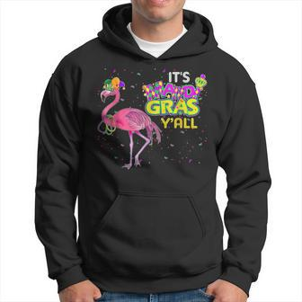 Its Mardi Gras Yall Flamingo Jester Hat Mardi Beads Hoodie - Seseable