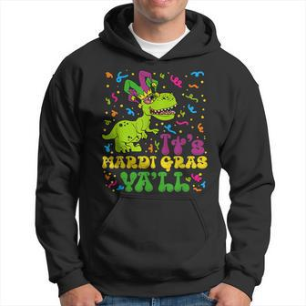 Its Mardi Gras Yall Funny Dinosaur Mardi Grawr Bead Costume Hoodie - Seseable