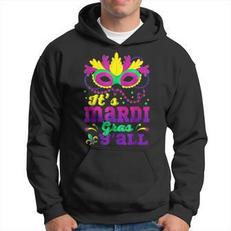 Its Mardi Gras Yall Masquerade Jester Hat Mardi Beads Hoodie - Seseable