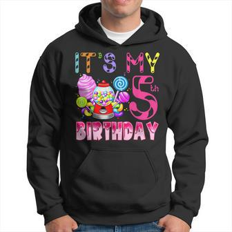 Its My 5Th Birthday Candy Candyland Birthday Girl 5 Year Old Hoodie - Seseable