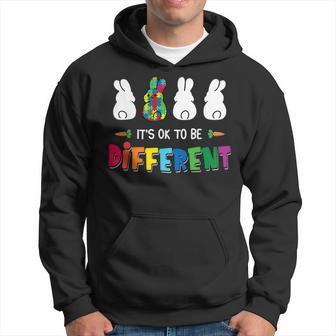 Its Ok To Be Different Bunny Rabbit Autism Awareness Outfit Hoodie | Mazezy
