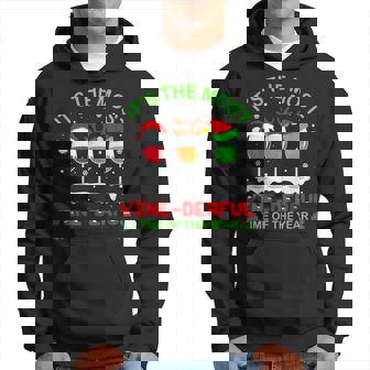 Its The Most Wine-Derful Time Of The Year Funny Wine Xmas Men Hoodie Graphic Print Hooded Sweatshirt - Seseable