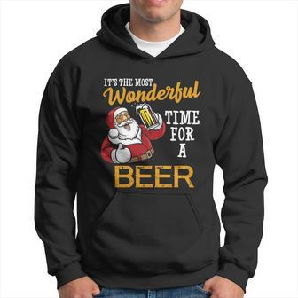Its The Most Wonderful Time For A Beer Funny Santa Christmas Hoodie - Monsterry DE