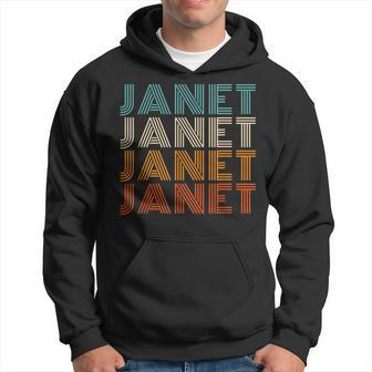 Janet Retro Personalized First Name Vintage Janet Hoodie | Mazezy