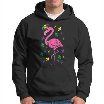 Jester Pink Flamingo Bird Animal Cute Mardi Gras Carnival V3 Hoodie - Seseable