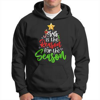 Jesus Is The Reason For The Season Tree Christian Christmas Hoodie - Thegiftio UK