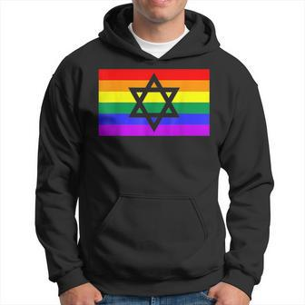 Jewish Hebrew Hanukkah Menorah Lgbtq Gay Pride Flag Men Hoodie Graphic Print Hooded Sweatshirt - Seseable