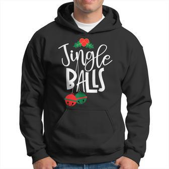 Jingle Balls And Tinsel Funny Matching Christmas Couple Pjs Men Hoodie Graphic Print Hooded Sweatshirt - Seseable