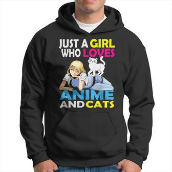 Just A Girl Who Loves Anime And Cats Anime Hoodie | Mazezy