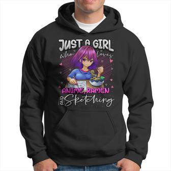 Just A Girl Who Loves Anime Ramen And Sketching Japan Anime Hoodie | Mazezy