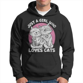 Just A Girl Who Loves Cats Cute Cat For Women Girls Hoodie - Thegiftio UK