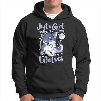 Just A Girl Who Loves Wolves Cute Wolf Lover Gift  Hoodie