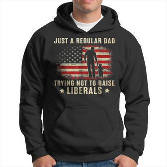 Just A Regular Dad Trying Not To Raise Liberals Fathers Day Hoodie - Seseable