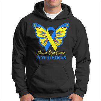 Kids National Down Syndrome Day Awareness Butterfly Mom Dad Hoodie | Mazezy