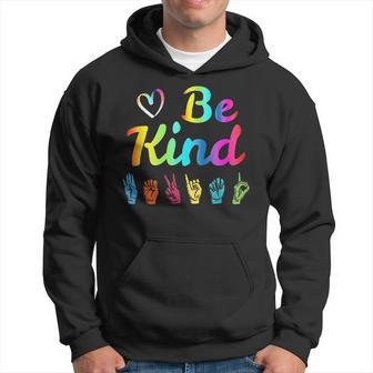 Be Kind Love Asl Sign Language Nonverbal Teacher Student Men Hoodie - Thegiftio UK