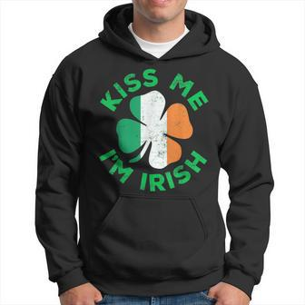 Kiss Me Im Irish Funny Saint Patrick Day Shamrock Gift Hoodie | Mazezy