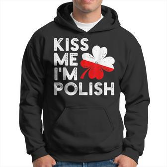Kiss Me Im Polish Funny St Patricks Day Love Poland Hoodie - Seseable