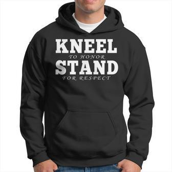Kneel To Honor Stand For Respect Military Veteran Men Hoodie Graphic Print Hooded Sweatshirt - Seseable