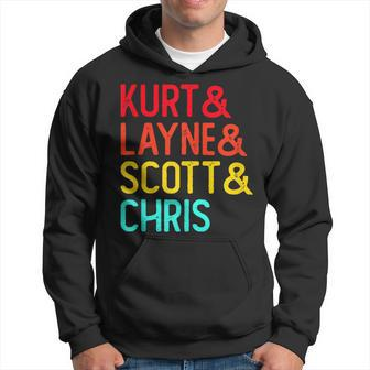 Kurt & Layne & Scott & Chris Grunge Distressed Font Men Hoodie Graphic Print Hooded Sweatshirt - Thegiftio UK