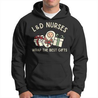 Labor And Delivery Nurse Christmas Matching Midwife Xmas Men Hoodie Graphic Print Hooded Sweatshirt - Seseable