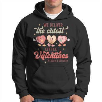 Labor And Delivery Tech L&D Valentines Day Groovy Heart Hoodie - Seseable