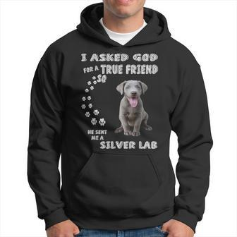 Labrador Retriever Dog Quote Mom Dad Print Cute Silver Lab Men Hoodie - Thegiftio UK