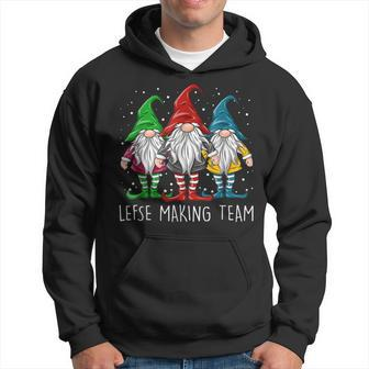 Lefse Rolling Team Christmas Baking Tomte Gnome Xmas Men Hoodie Graphic Print Hooded Sweatshirt - Seseable