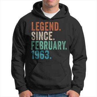 Legend Since February 1963 Vintage 60Th Birthday 60 Year Old V2 Hoodie - Seseable
