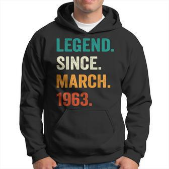Legend Since March 1963 60Th Birthday Gifts 60 Years Old Men Hoodie - Seseable
