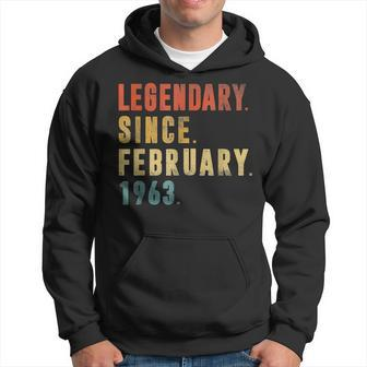 Legendary Since February 1963 60Th Birthday 60 Years Old Hoodie - Seseable