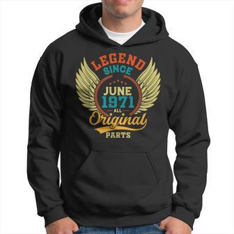 Legende zum 50. Geburtstag Juni 1971 Hoodie, Alle Originalteile - Seseable