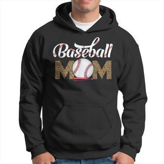 Leopard Baseball Mom Mothers Day Catcher Mom Life Womens Hoodie | Mazezy