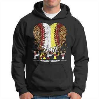 Leopard Baseball Pappy Funny Softball Heart Fathers Day Hoodie - Thegiftio UK