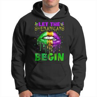 Let The Shenanigans Begin Mardi Gras Sexy Lips Hoodie - Seseable