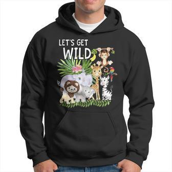 Lets Get Wild Zoo Animals Safari Party A Day At The Zoo Hoodie - Seseable