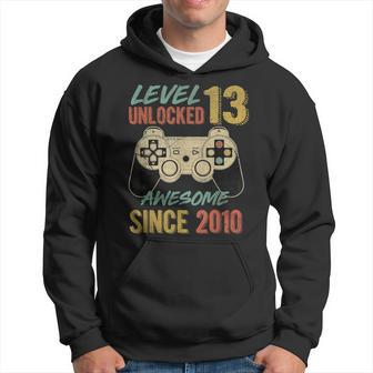 Level 13 Unlocked Awesome Since 2010 13Th Birthday Gaming Men Hoodie Graphic Print Hooded Sweatshirt - Seseable
