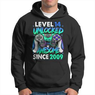 Level 14 Unlocked Awesome Since 2009 14Th Birthday Gaming Hoodie | Mazezy