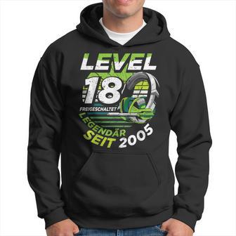 Level 18 Jahre Geburtstags Junge Gamer 2005 Geburtstag Hoodie - Seseable